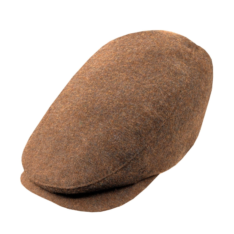 Kaszkiet wełniany brązowy / rudy melanżowy