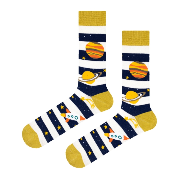 Skarpety kolorowe w paski kosmos / planety