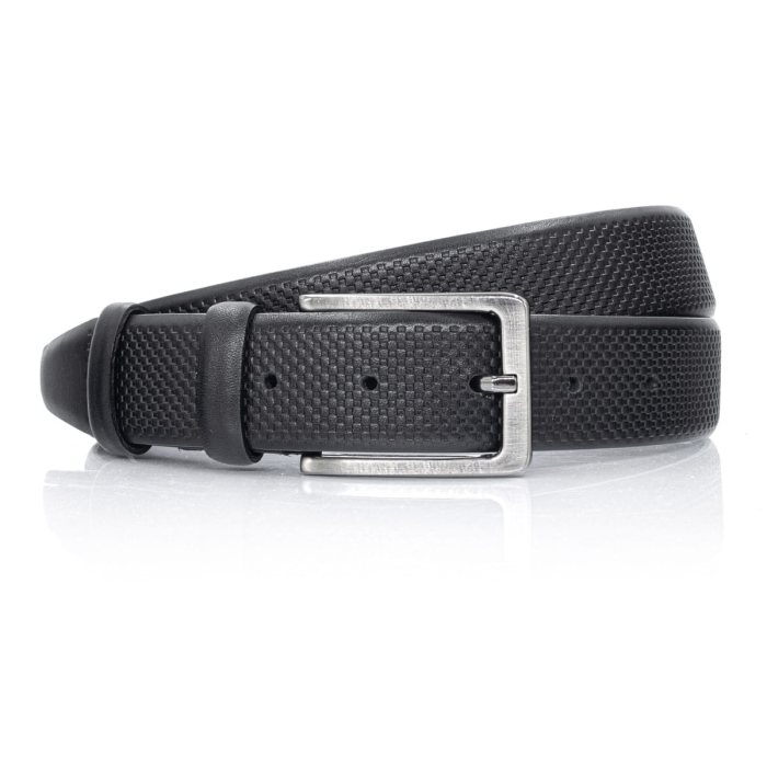 Pasek casualowy skóra naturalna w kolorze czarnym EM 25