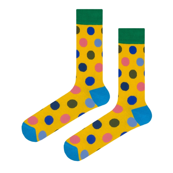Skarpety kolorowe - żółte - kropki / groszki E