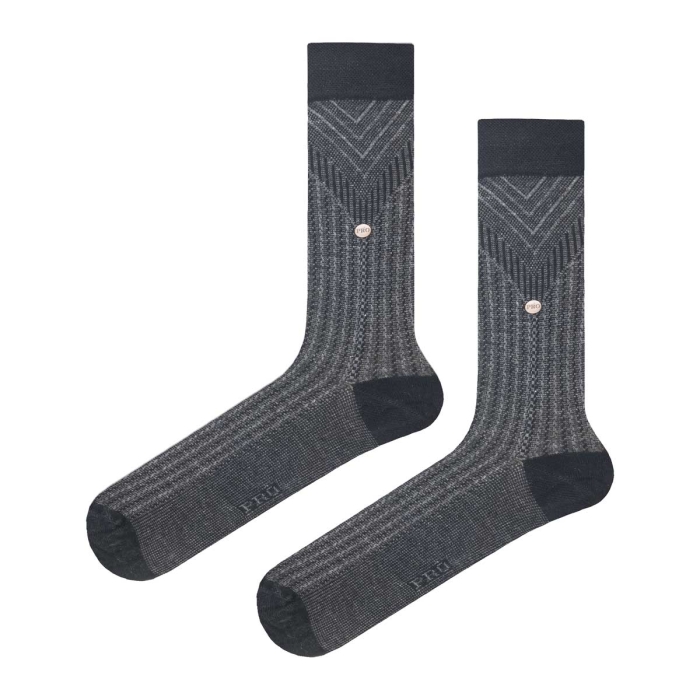 Skarpety garniturowe bambusowe szare mikrowzór