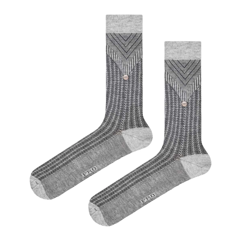 Skarpety garniturowe bambusowe jasnoszare mikrowzór