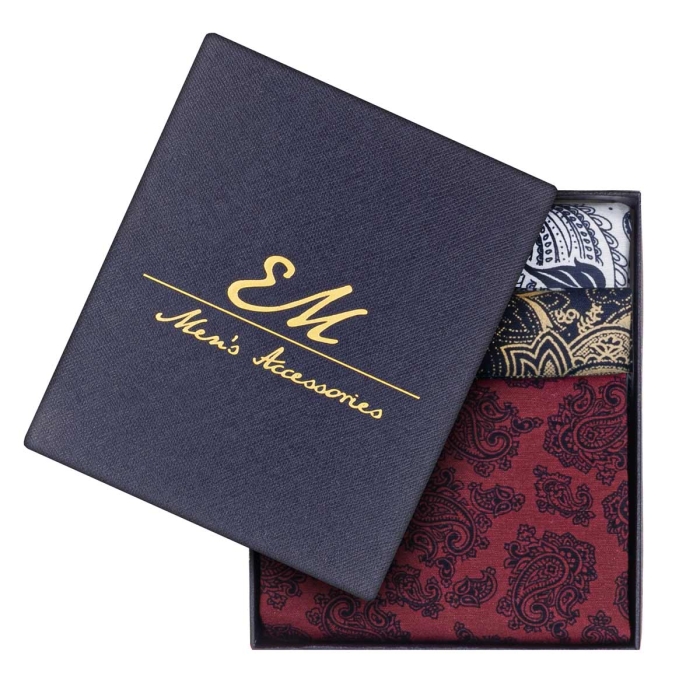 Zestaw prezentowy 3 poszetek bawełnianych - styl casualowy