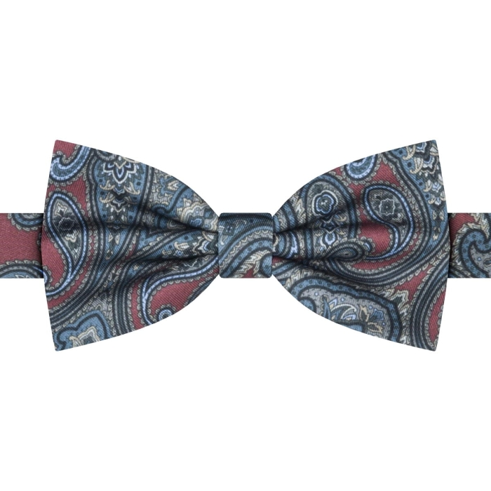 Mucha klasyczna bordowa paisley