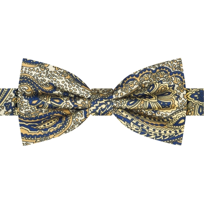 Mucha klasyczna granatowo-złota paisley