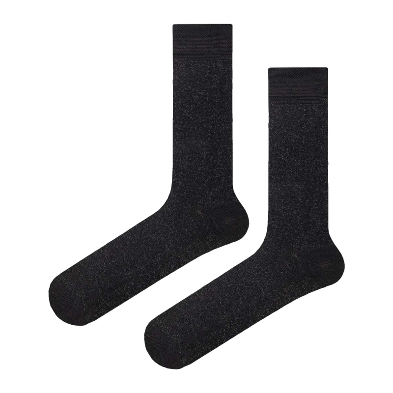 Skarpety garniturowe bawełniane ciemnoszare melanżowe