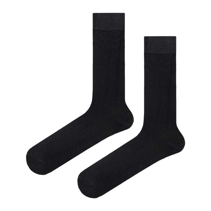 Skarpety garniturowe bawełniane czarne gładkie