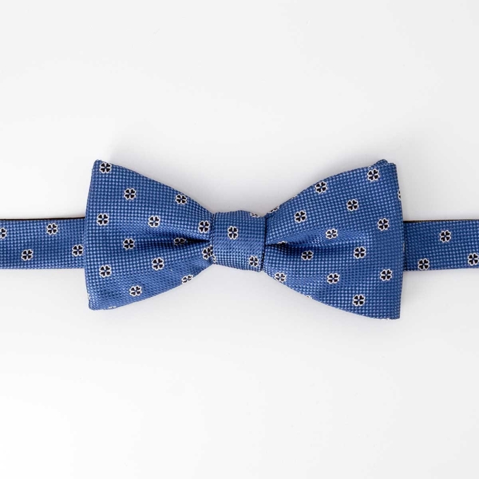 Mucha pre-tied wiązana niebieska w kwiatki