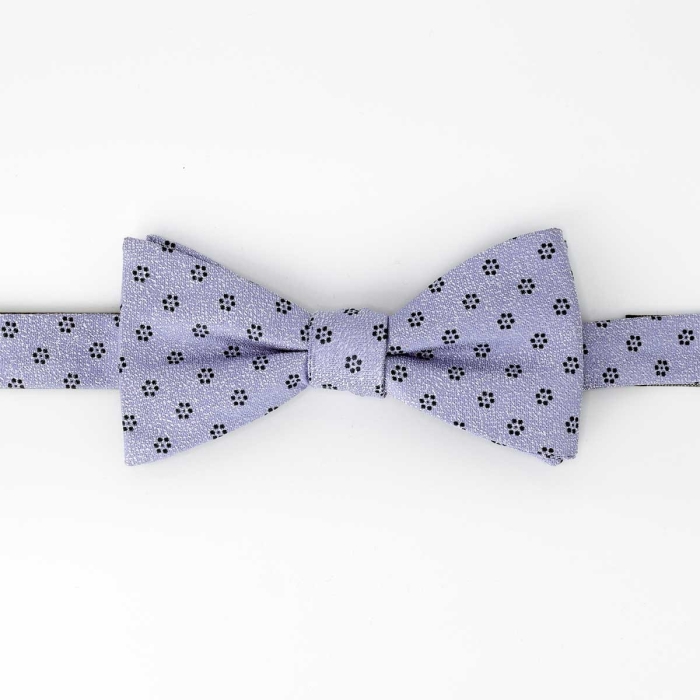 Mucha pre-tied wiązana fioletowa / liliowa w kwiatki