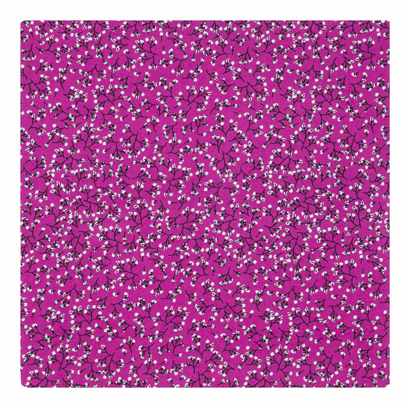Poszetka bawełniana fuksjowa w kwiatki