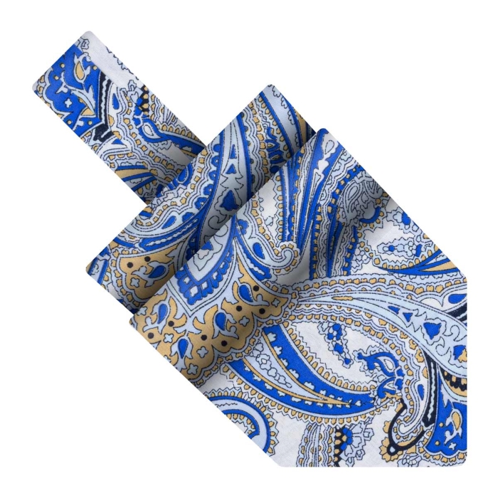 Fular bawełniany błękitnyi w niebieskie pailsley