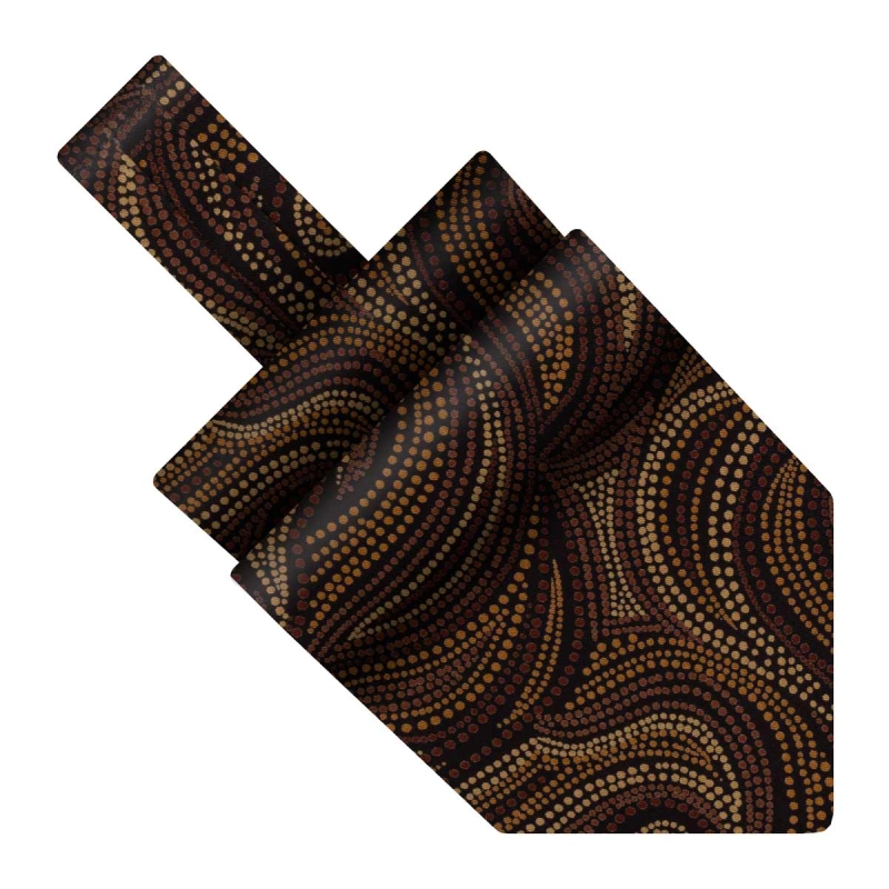 Fular bawełniany brązowy w kropkowane paisley