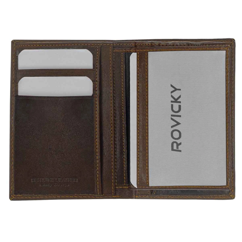 Portfel skórzany w kolorze brązowym Rovicky