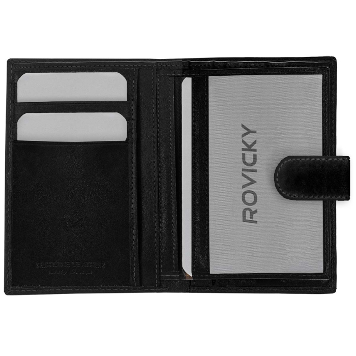 Portfel skórzany w kolorze czarnym Rovicky
