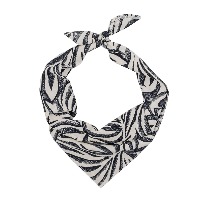 Apaszka - bandana bawełniana w print zwierzęcy - biało czarna