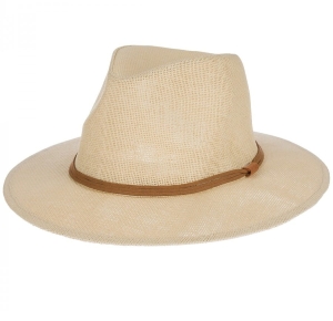 Kapelusz letni typu panama beżowy z rzemykiem