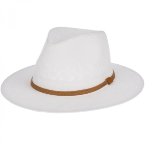 Kapelusz letni typu panama biały z rzemykiem