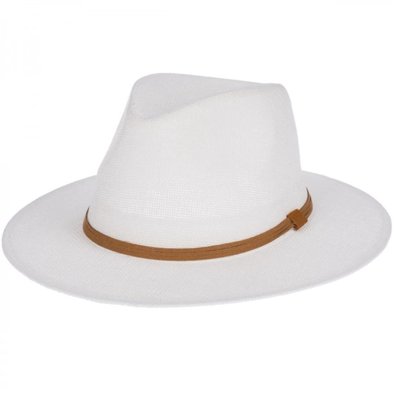 Kapelusz letni typu panama biały z rzemykiem