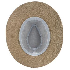 Kapelusz letni typu panama brązowy z paskiem ozdobnym