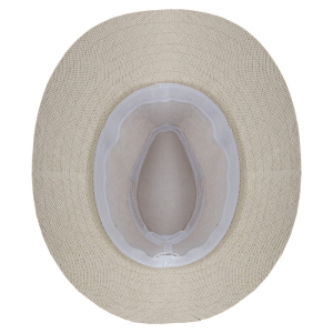 Kapelusz letni typu teksas / kowbojski - beżowy z paskiem skórzanym