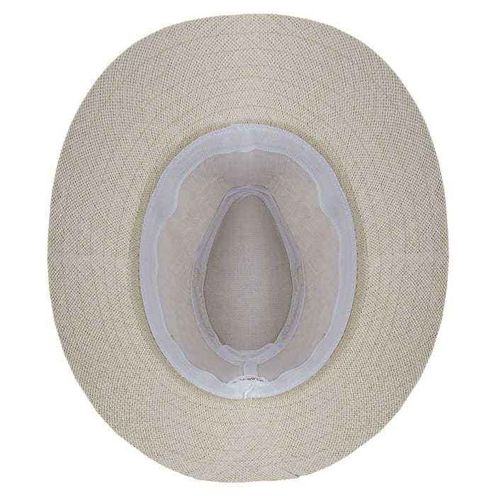 Kapelusz letni typu teksas / kowbojski - beżowy z paskiem skórzanym