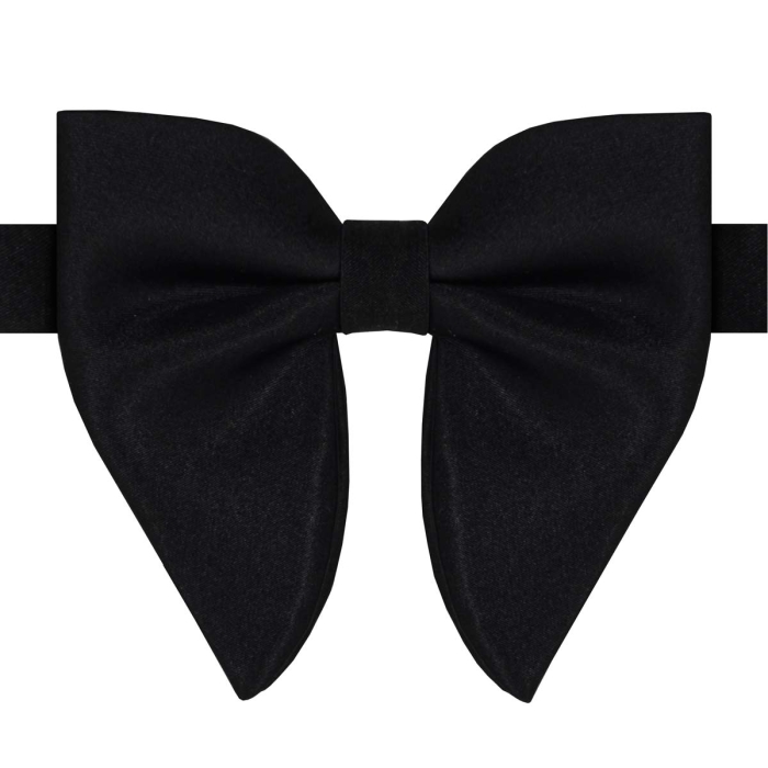 Mucha klasyczna jedwabna czarna z dłuższymi skrzydełkami