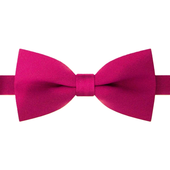 Classic smooth bow tie raspberry - pink - fuchsia EM