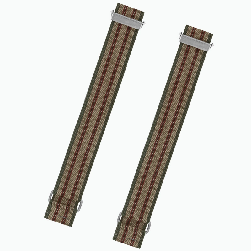 Opaska na rękaw beżowa w bordowe paski i zieloną obramówkę