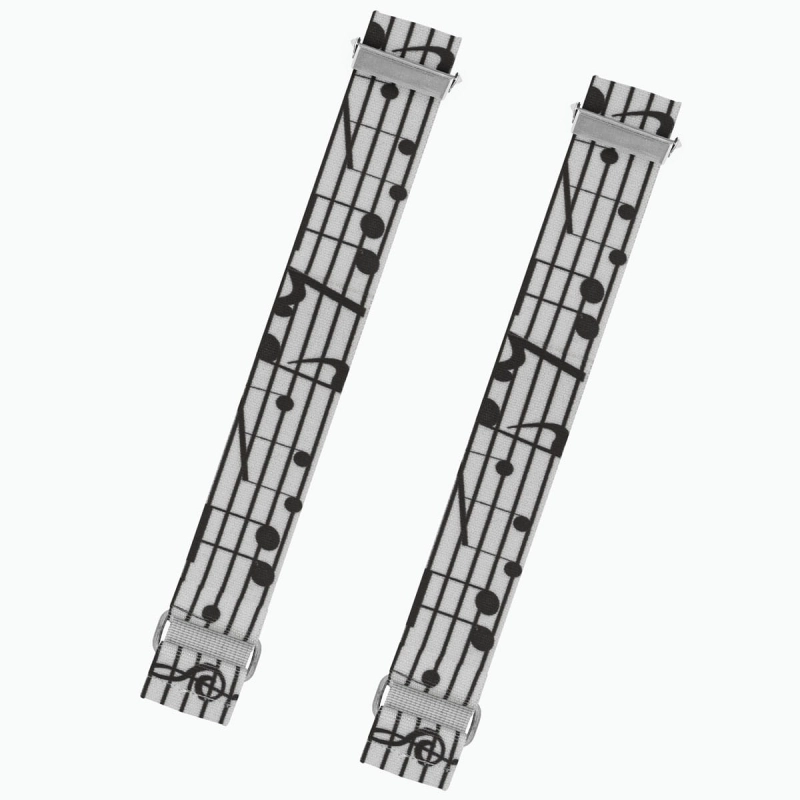 Opaska na rękaw biała w nuty - muzyczna