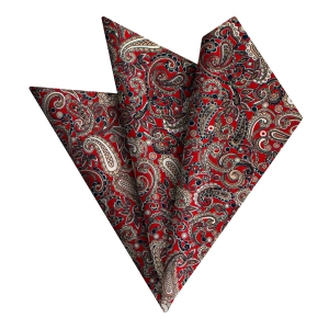 Poszetka bawełniana bordowa w paisley