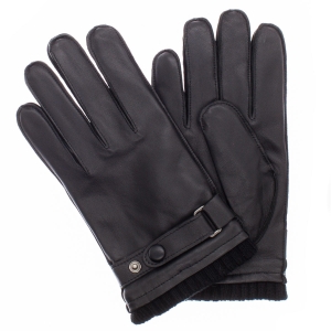 Rękawiczki wykonane ze skóry owczej w kolorze czarnym z touch screen