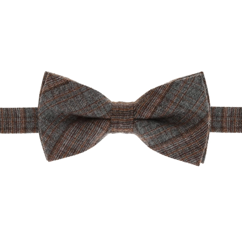 Mucha wełniana brązowa w kratkę