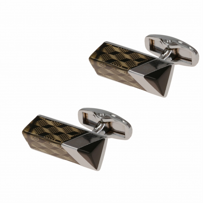 Spinki do mankietów klasyczne trójkąty 3D