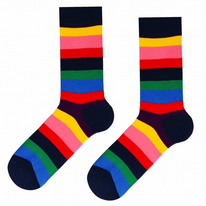 Skarpety kolorowe - tęczowe w paski