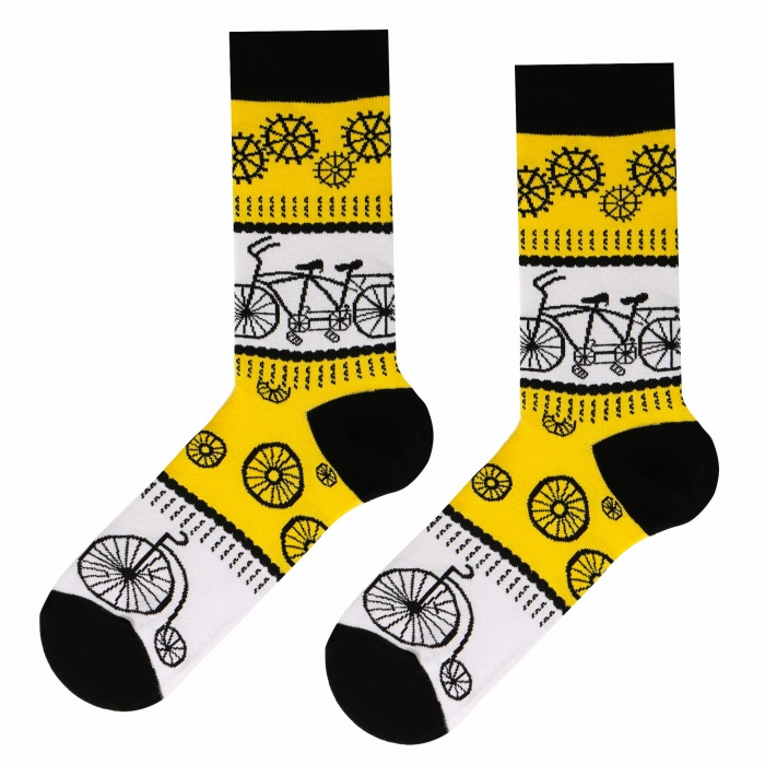 Skarpety kolorowe - żółto-czarne - rowery