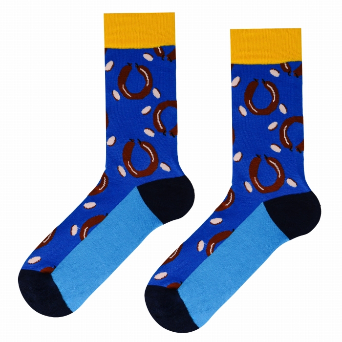 Skarpety kolorowe - niebieskie - kiełbaski