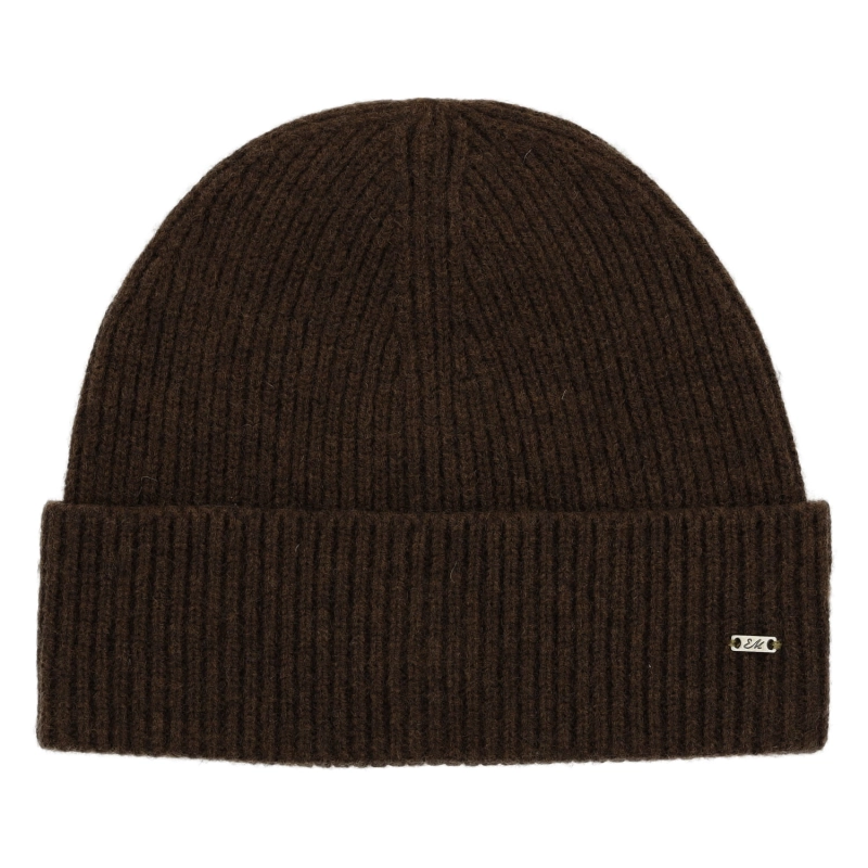 Czapka zimowa wełniana brązowa - wełna Merino / Merino wool