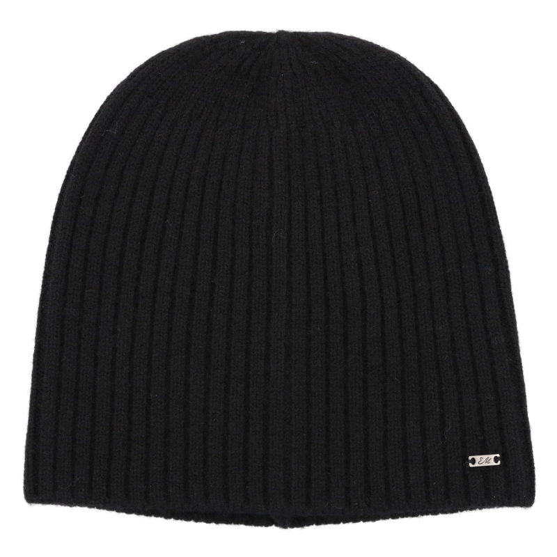 Czapka zimowa wełniana khaki - czarna - wełna Merino / Merino wool EM