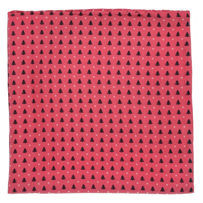 Zestaw dla mężczyzny w kolorze czerwonym: mucha bawełniana + poszetka jedwabna zapakowane w pudełko