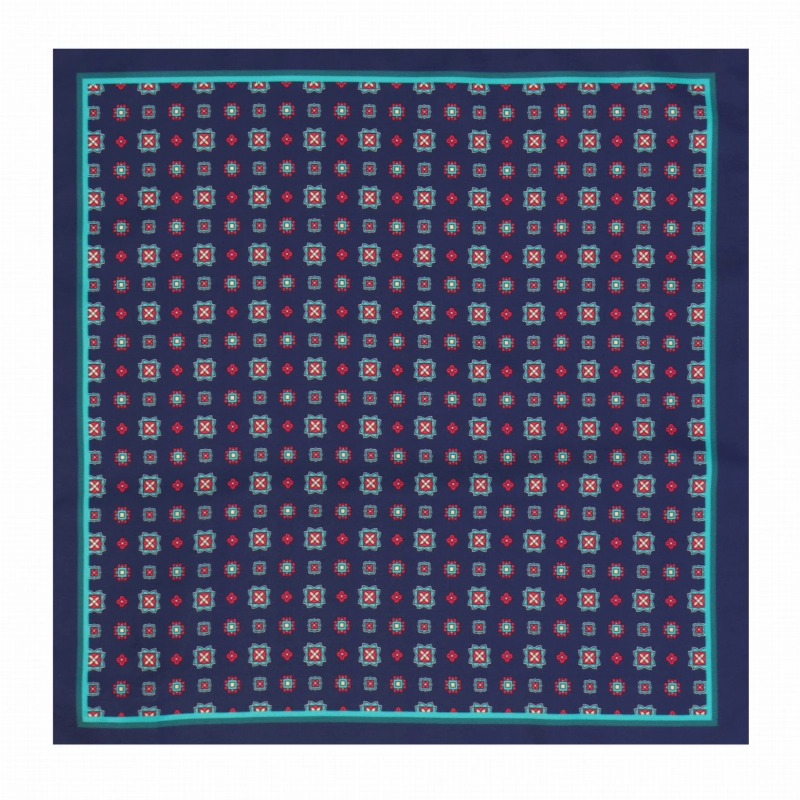 Poszetka klasyczna granatowa w mikrowzory