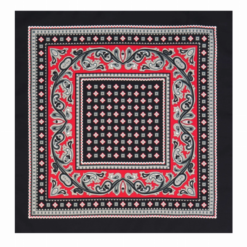 Poszetka klasyczna czarna w ciekawe wzory