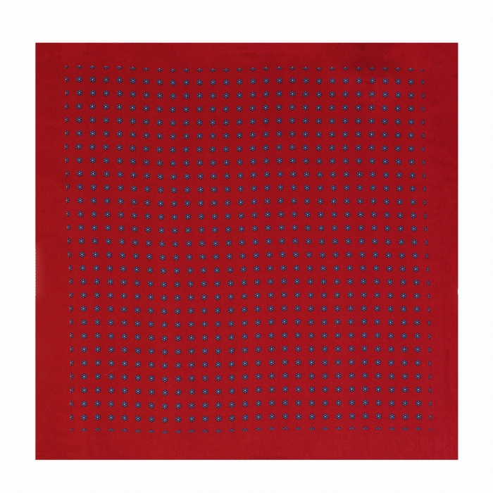 Poszetka jedwabna klasyczna czerwona w kwiatki