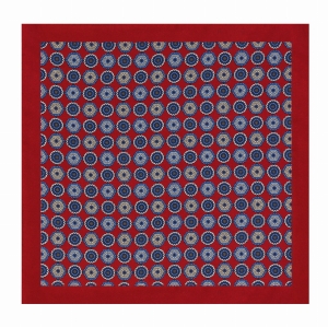 Poszetka jedwabna klasyczna bordowa w eleganckie wzory