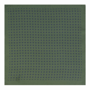 Poszetka jedwabna klasyczna zielona w mikrowzór / kwiatki EM