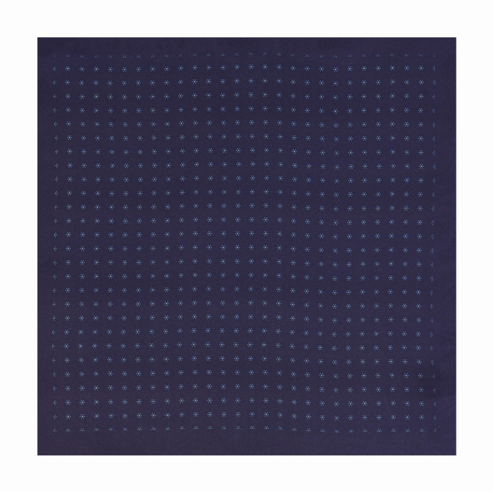 Poszetka jedwabna klasyczna granatowa w mikrowzór / kwiatki