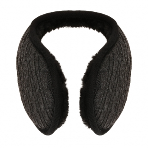 Nauszniki zimowe ciemno-szare "sweterkowe" z ociepleniem EM