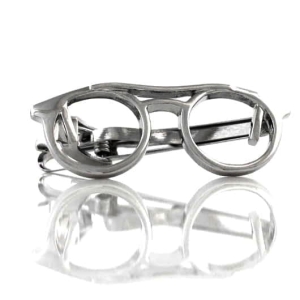 EM Men's Accessories spinka do krawatu okulary okularki w kolorze srebrnym.jpg