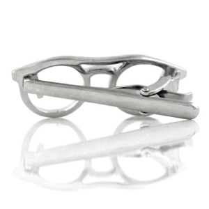 EM Men's Accessories spinka do krawatu okulary okularki w kolorze srebrnym.jpg