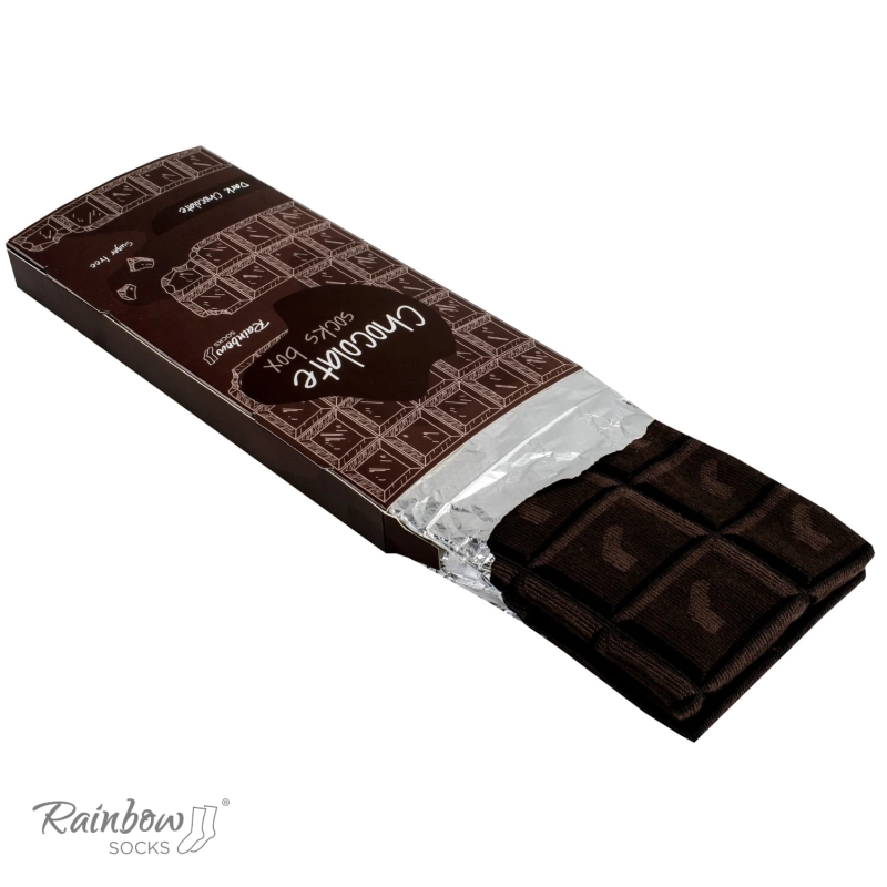 Zestaw prezentowy ze skarpetkami: skarpetki czekolada - słodycze - 1 para