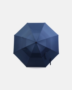 Parasol - długi - gładki - niebieski - z drewnianą rączką i podwójną czaszą - 1117 - PREMIUM COLLECTION parachase em mens accessories parasol premium